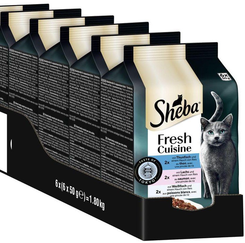 😻 6x6x50g Sheba Fresh Cuisine Taste of Tokyo mit Thunfisch und Lachs ab 10,75€ (statt 20€)