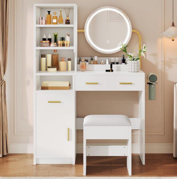 💄 YITAHOME Schminktisch mit Beleuchtung & Spiegel für 100€ (statt 150€)