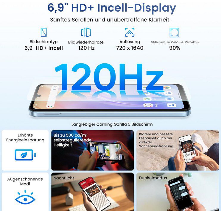 📱 LAGENIO A12 Smartphone mit Android 15 & 120Hz für 115,49€ (statt 150€)