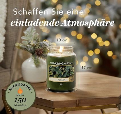 🎅🎄 623g Yankee Candle Mistletoe Duftkerze im Glas für 18,99€ (statt 31€)