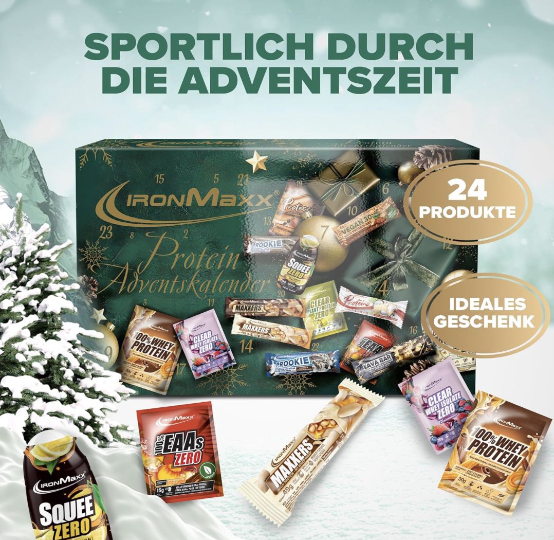 🇩🇪💪🏻🎄 IronMaxx Protein Adventskalender 2025 für 44,99€ (statt 60€)