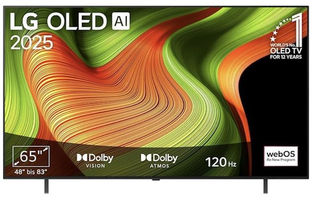 📺 LG OLED65B59LA   65 Zoll OLED AI TV für 999€ (statt 1.185€)