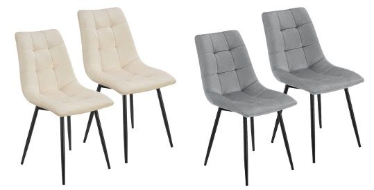 🪑🪑 2er Set Esszimmerstühle Blanca in 3 Farben mit Samtbezug ➡️ für 59,99€ (statt 100€)
