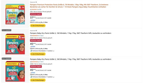 👶🛏️ 160x Pampers Baby-Dry Pants in Größe 5 (11kg-17kg) für 40,90€ (statt 54€) 👶🛏️ 160x Pampers Baby Dry Pants in Größe 5 (11kg 17kg) für 40,90€ (statt 54€)