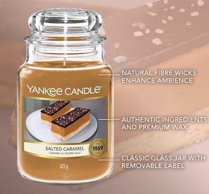 🍮 623g Yankee Candle Salted Caramel Duftkerze im Glas für 20,57€ (statt 28€)