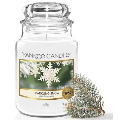 🎅🎄❄️ 623g Yankee Candle Sparkling Snow Duftkerze im Glas für 24,38€ (statt 35€)