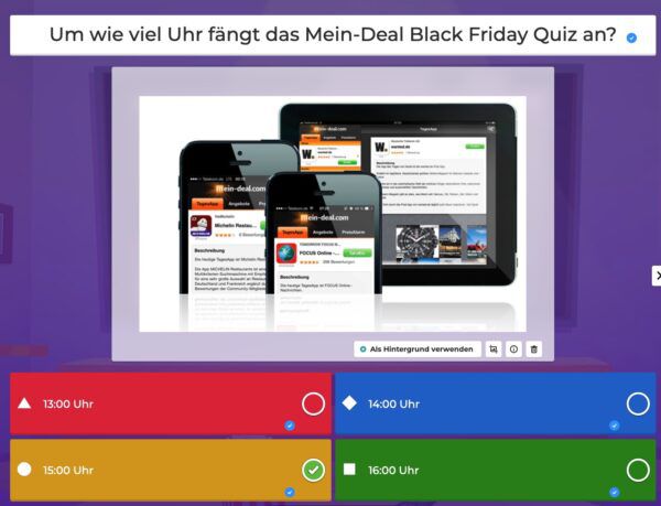 ⏰ 15:00 Uhr: Das Mein-Deal ⏰ 15:00 Uhr: Das Mein Deal Black Friday Online Quiz ➡️ maximal 50 Teilnehmende!