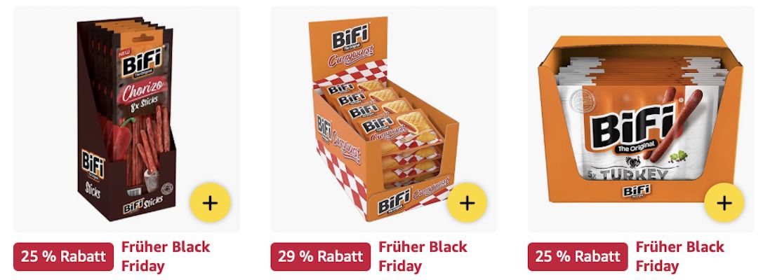 🌭😋 Amazon: BiFi Produkte stark reduziert z.B. 24x 70g XXL Salami Snack für 27€ (statt 40€) 🌭😋 Amazon: BiFi Produkte stark reduziert z.B. 24x 70g XXL Salami Snack für 27€ (statt 40€)