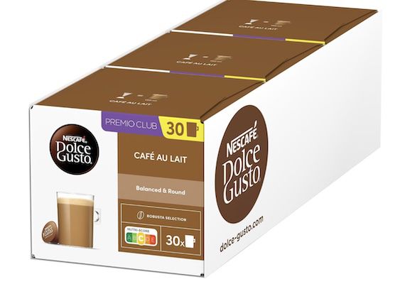☕️ 3x 30 Nescafé Dolce Gusto Café Au Lait Kaffeekapseln für 24,12€ (statt 30€)