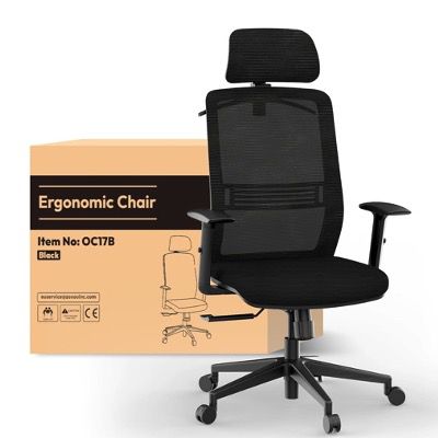 🪑 FLEXISPOT Bürostuhl OC17 mit Kopf- und Lordosenstütze in Schwarz für 67,99€ (statt 80€)