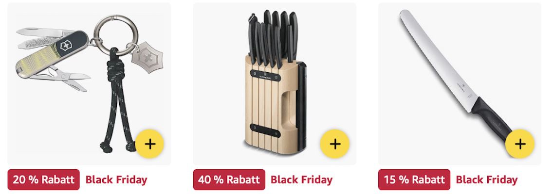 🇨🇭🔝⚔️ Amazon: Victorinox Black Week Sale z.B. 11 tlg. Messerblock für 174€ (statt 220€)