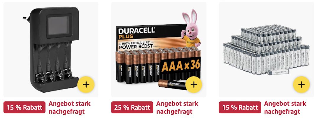🔝🔋 Amazon: Energizer , Varta  & Duracell Batterien im Black Week Sale z.B. 50x Varta AA Batterien für 18€ (statt 24€)