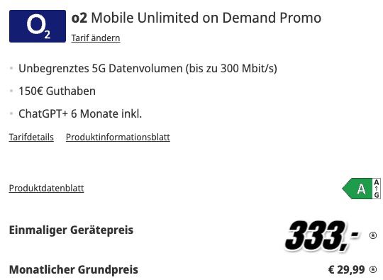 📱 Apple iPhone 17 für 333€ + o2 Unlimited 300Mbit/s für 29,99€ 💰 150€ Bonus + ChatGPT+