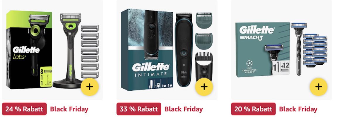 🔝🤑🪒 Amazon: Gillette Black Week Sale z.B. Fusion5 Rasierklingen für 45€ (statt 65€)