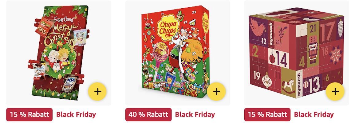 🎅🎄 Amazon: Adventskalender im Black Week Sale   Lindt, Chupa Chups, Mentos & mehr