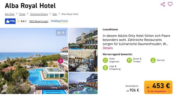 5☀️ Alba Royal Colakli (HC 97%) Side 🏖️ 1 Woche inkl. Flügen, Transfers & AI ab 453€ p.P. 5☀️ Alba Royal Colakli (HC 97%) Side 🏖️ 1 Woche inkl. Flügen, Transfers & AI ab 453€ p.P.