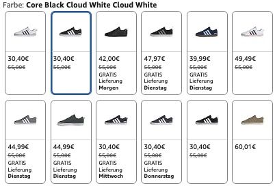 👟 adidas VS Pace 2.0 Sneaker in Schwarz oder Blau ab 30,40€ (statt 41€)