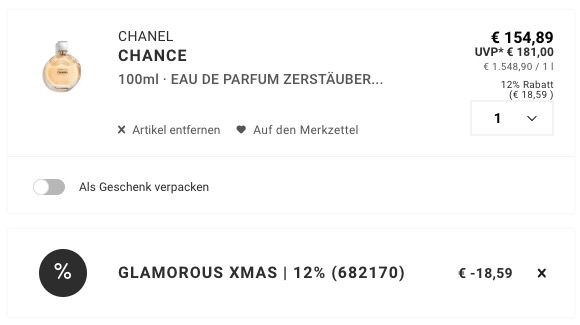 🌺 CHANEL Chance Damen Eau de Parfum 100ml ➡️ für 136,30€ (statt 160€) 🌺 CHANEL Chance Damen Eau de Parfum 100ml ➡️ für 136,30€ (statt 160€)