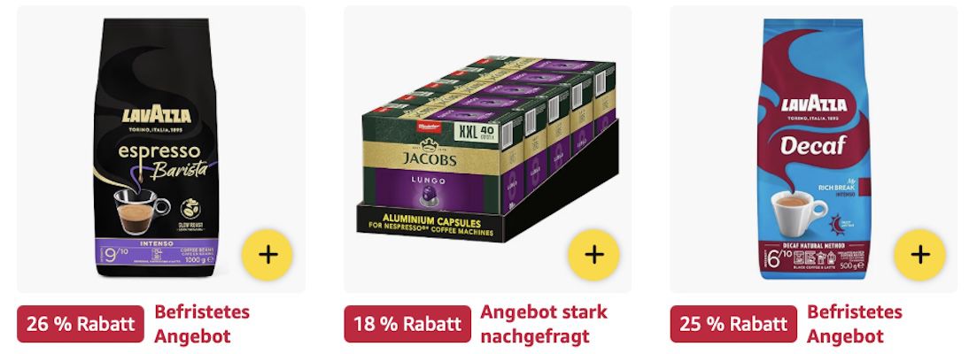 🤑🔝☕️ Amazon: Kaffeebohnen, Pads & Kapseln im Sale z.B. Lavazza Qualità Oro Kaffeebohnen für 17€ (statt 22€) 🤑🔝☕️ Amazon: Kaffeebohnen, Pads & Kapseln im Sale z.B. Lavazza Qualità Oro Kaffeebohnen für 17€ (statt 22€)