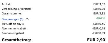 4x 160er by Amazon 3 lagige Kosmetiktücher 2,90€