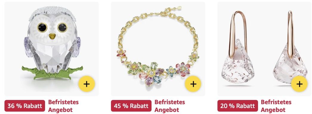 🔥 Amazon: Uhren und Schmuck stark reduziert z.B. Swarovski Idyllia Baby Eule für 82€ (statt 90€)