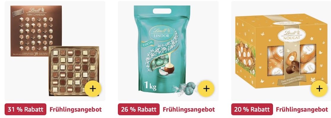 🤤🍫 Amazon: Lindt Schokolade im Frühlings Sale z.B. 450g Marc de Champagne Ei für 19€ (statt 23€)