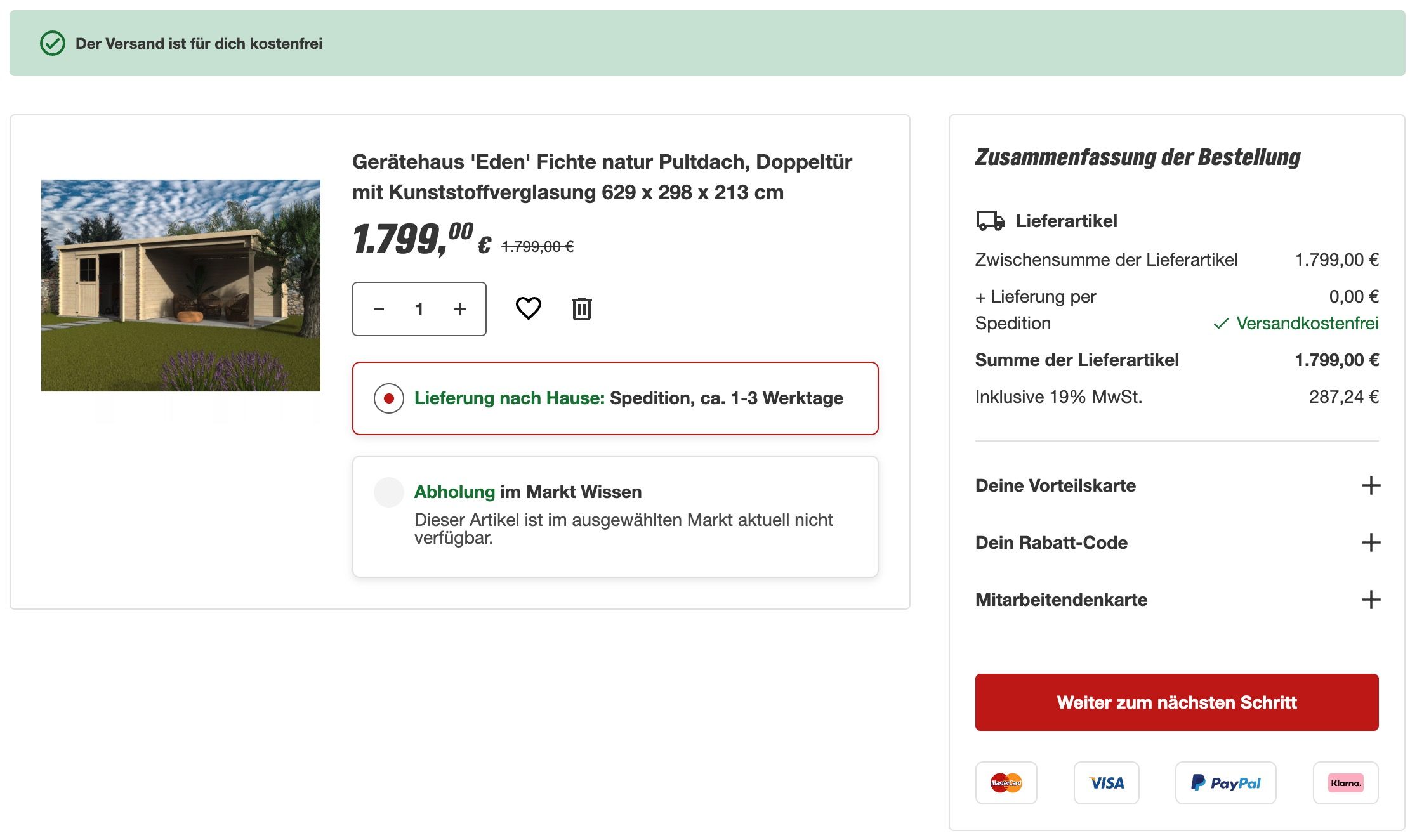 🏡 Gartenhaus Eden mit 629x298x213cm für 1.799€ (statt 2.199€) 🏡 Gartenhaus Eden mit 629x298x213cm für 1.799€ (statt 2.199€)
