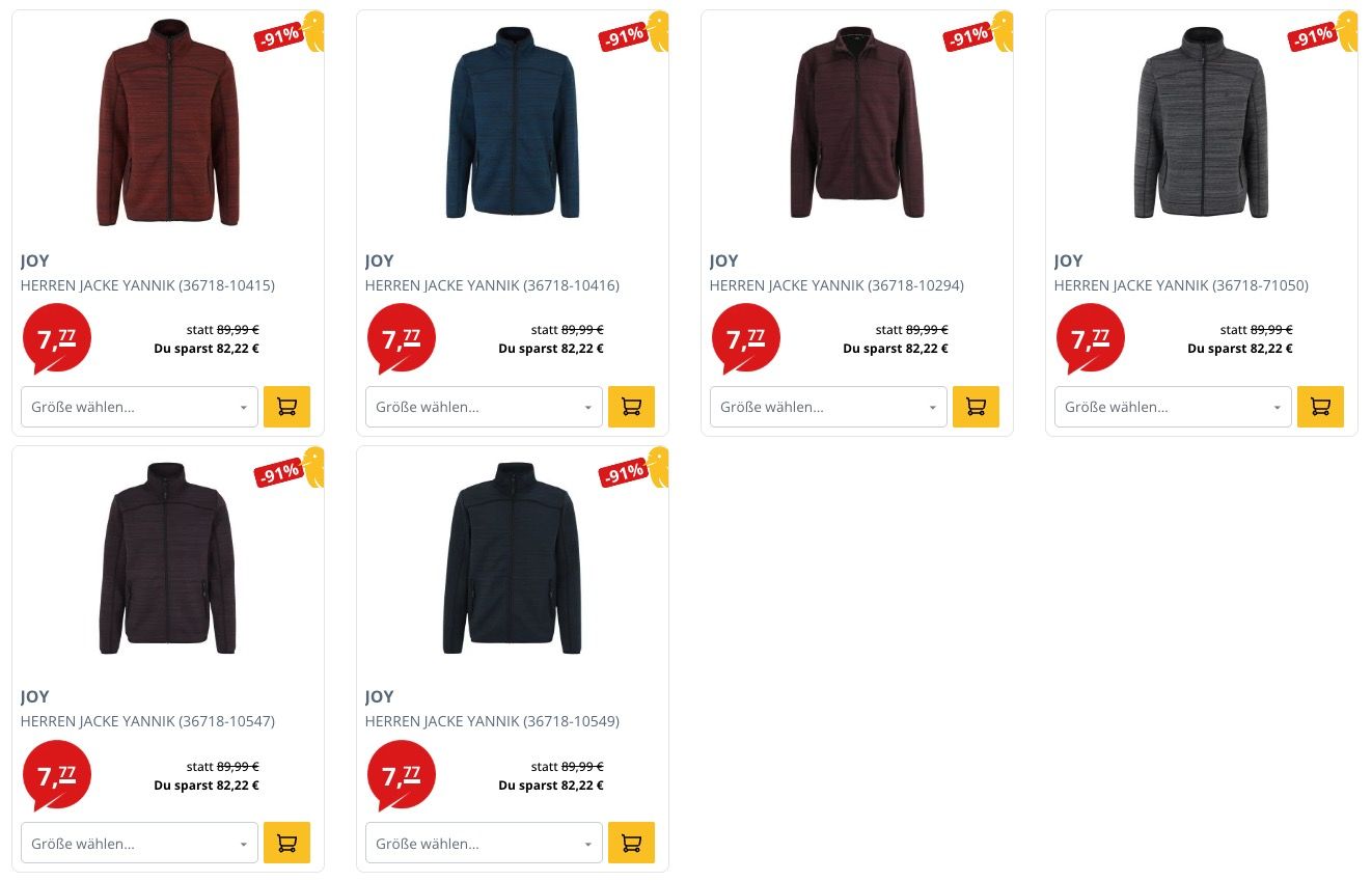 🥼 Joy Yannik Herren Jacken in vielen Farben 🧨 für 13,76€ (statt 50€)
