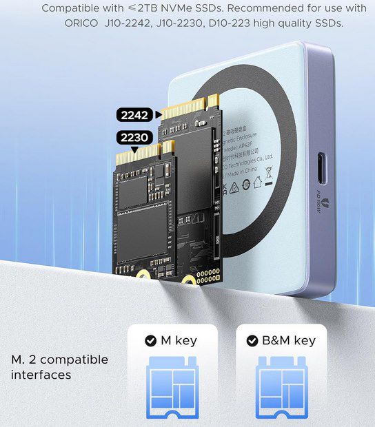 ORICO magnetischer Kartenleser & M.2 SSD Gehäuse für 23,99€ (statt 40€)