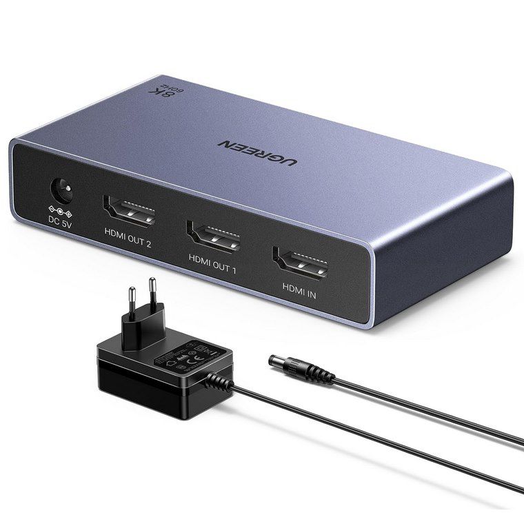 🤝 UGREEN HDMI Splitter 1 In 2 Out 8K@60Hz Dual Screen für 45,58€ (statt 60€)
