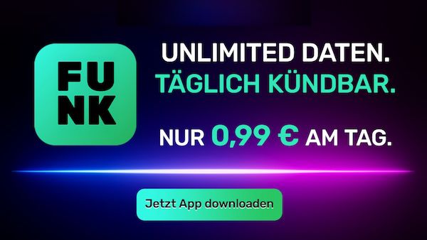 🔥 FUNK: o2 Allnet mit Unlimited 5G für 0,99€/Tag oder 19,99€ mtl.