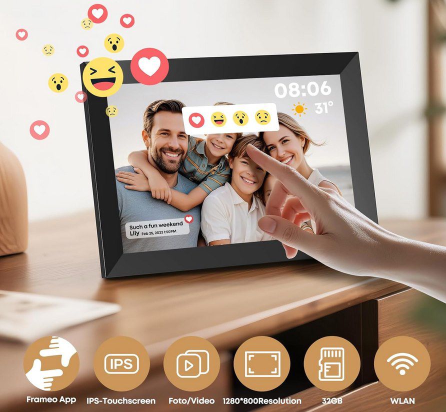 🖼️ Glracd 10,1 Zoll 1280*800 digitaler Bilderrahmen mit 32GB & WiFi für 41€ (statt 60€)