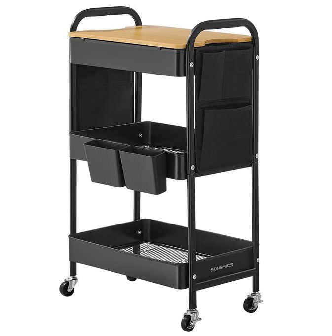 SONGMICS Rollwagen mit 3 Ablagen & 2 abnehmbaren Behälter für 29,25€ (statt 40€)
