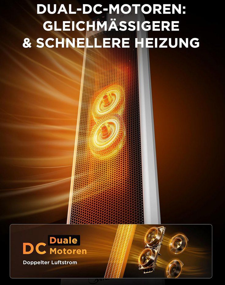 🌡️ Midea NTH20 22GR 2.000W Heizlüfter mit Thermostat & Fernbedienung für 59,69€ (statt 80€)