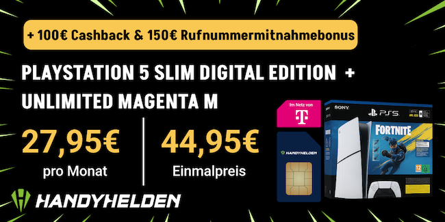 🧨 KNALLER 🧨 Telekom 5G unlimited 27,95€ mtl. + PlayStation 5 Slim Digital 44,95€ + 250€ Bonus 🧨 KNALLER 🧨 Telekom 5G unlimited 27,95€ mtl. + PlayStation 5 Slim Digital 44,95€ + 250€ Bonus