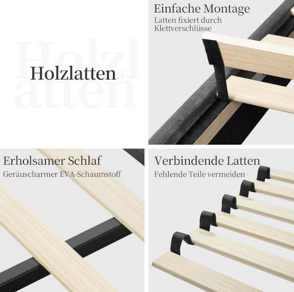 🛌 Yaheetech Doppelbett 140×200cm mit höhenverstellbar für 103€ (statt 140€)