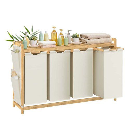 👖 SONGMICS Wäschekorb mit 4 Fächer (je 50L) für 49,99€ (statt 72€)