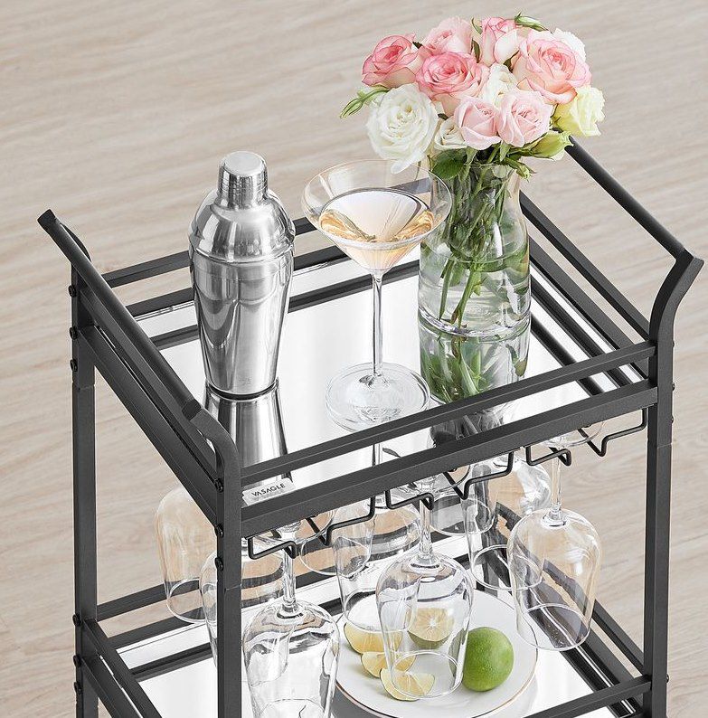 🍾 VASAGLE Servierwagen mit 3 Ebenen & Rollen für 31,99€ (statt 40€)