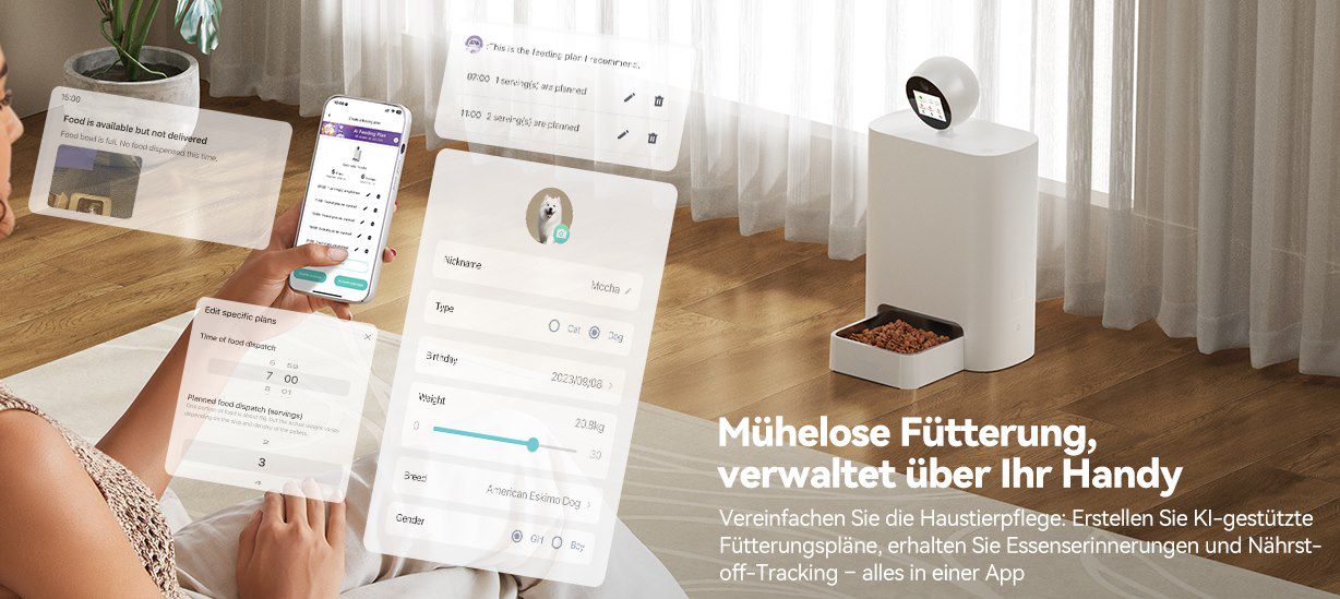 🙀 FEELNEEDY Futterautomat mit KI Kamera & App für 101,99€ (statt 170€)