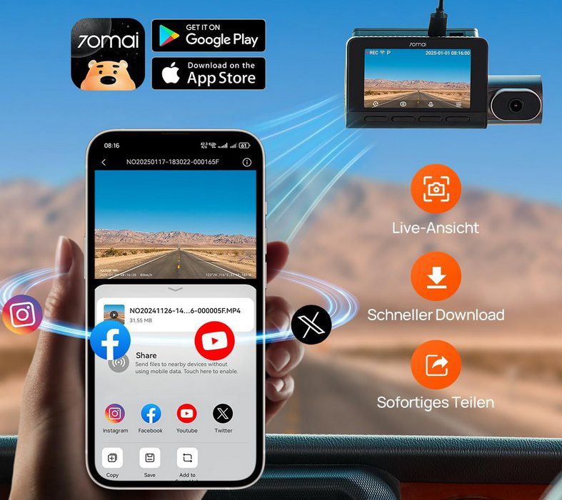 🚘 70mai 4K T800 3 Kanal Dashcam mit STARVIS 2, GPS & 512GB SD Karte für 316,99€ (statt 360€) 🚘 70mai 4K T800 3 Kanal Dashcam mit STARVIS 2, GPS & 512GB SD Karte für 316,99€ (statt 360€)