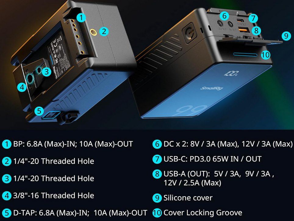 🔋 SMALLRIG V Mount Akku VB99 SE 99Wh, 6800mAh & 65W für 123,44€ (statt 140€)