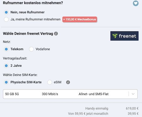 🍏 Apple iPhone 17 Pro Max für 619€ + Telekom Allnet 50GB für 39,95€ mtl. + 150€ Bonus