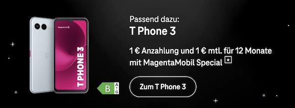 Telekom Pre Black Deal 📱 Telekom T Phone 3 inkl. Perplexity Pro für 13€ + Telekom 10GB für 14,95€ mtl.