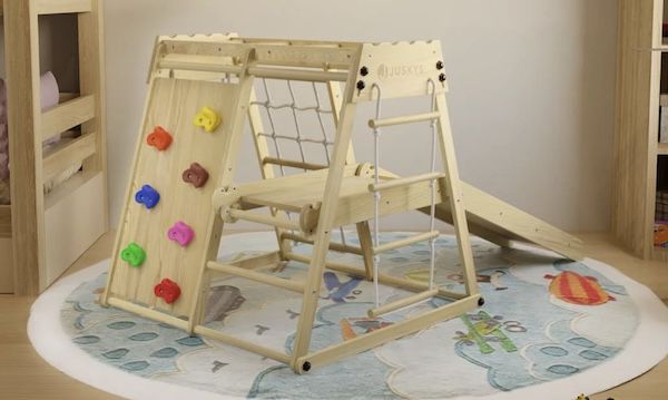 🧗 Juskys Indoor Klettergerüst Mini mit Rutsche für 124,94€ (statt 199€)