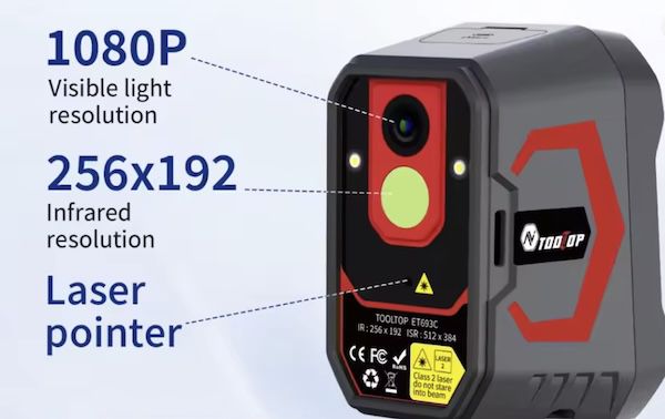 😎 TOOLTOP ET693C Wärmebildkamera mit 2,8 Zoll Display für 135,69€ (statt 170€)