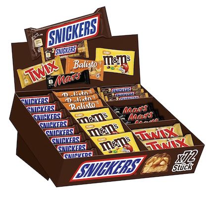 🍫 72er Box Mars, Snickers, Balisto & mehr Schokoriegel für 36,80€ (statt 48€) – 3,8 kg Schoko!