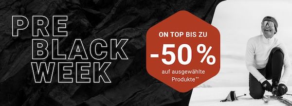 🥾 Bergzeit Pre Black Week Sale + bis 50% Extra - Kleidung, Schuhe, Zubehör & Ausrüstung 🥾 Bergzeit Pre Black Week Sale + bis 50% Extra Kleidung, Schuhe, Zubehör & Ausrüstung