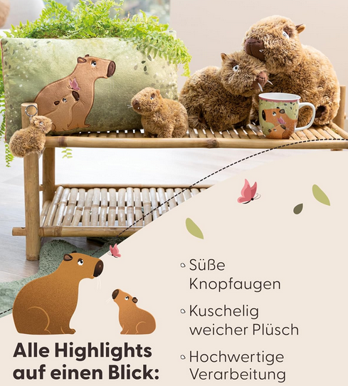 🐨 NICI Capybara Kuscheltier 27cm für nur 12€ (statt 21€)