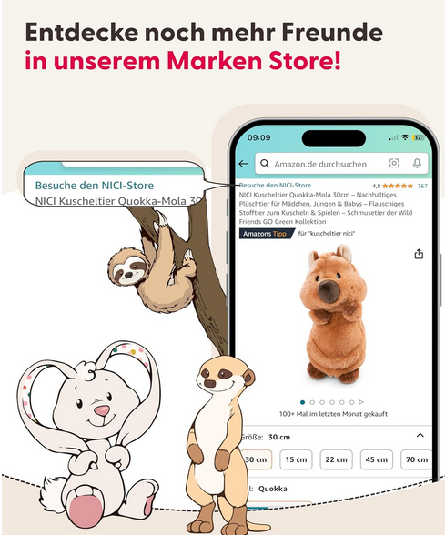 🐨 NICI Capybara Kuscheltier 27cm für nur 12€ (statt 21€)