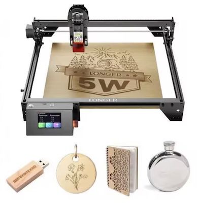 Longer RAY5 5W Lasergravierer mit 3,5“ Touchscreen für 108,30€ (statt 172€)